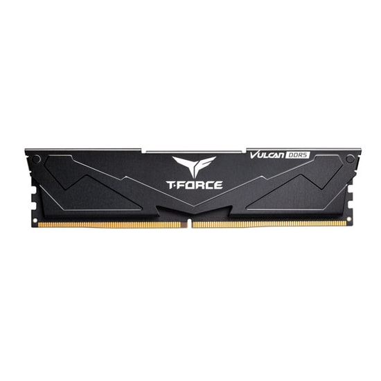 Team T-Force Vulcan Black FLBD516G6000HC38A01 Gaming RAM - DDR5, 16GB (1x16GB), 6000MHz, CL38, Siyah, Soğutuculu
