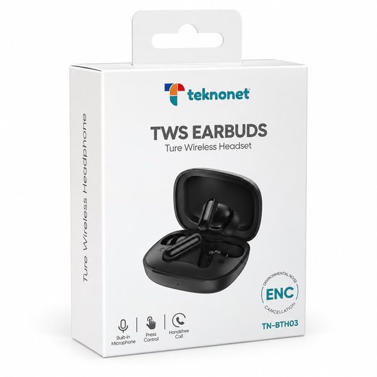 Teknonet TN-BTH03 NT-117096 Bluetooth Kulaklık (Siyah) - 24 Ay İthalatçı Garantili, P.R.C Menşeli