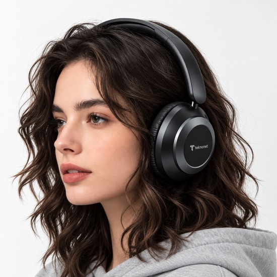 Teknonet TN-BTH05 V60 NT-117100 Kulak Üstü Kulaklık Siyah - Kablosuz, Bluetooth, Medya Kontrol Tuşları, Mono
