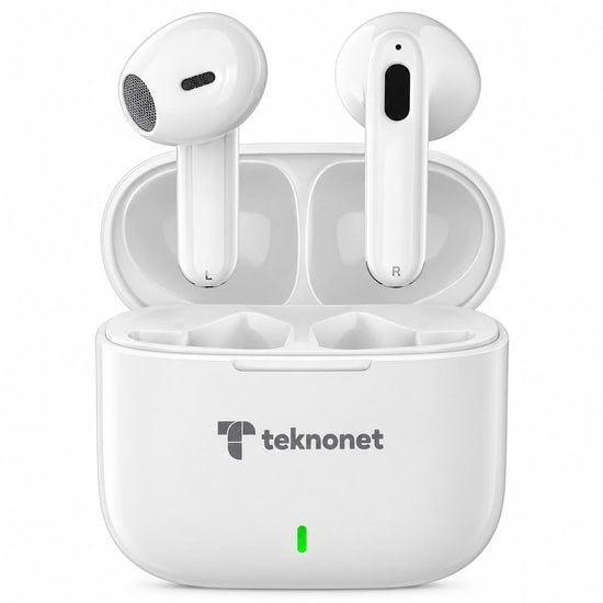 Teknonet TN-BTH01 V60 Bluetooth Kulaklık Beyaz NT-117094 - Gürültü Önleme, 24 Ay İthalatçı Garantili, Mikrofonlu