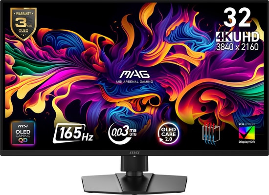 MSI MAG 322UP QD-OLED E16 Gaming Monitör - 31,5 İnç 4K 165Hz 0,03ms OLED FreeSync Premium Pro Pivot