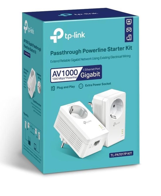 TP-Link TL-PA7017P-KIT Powerline Adaptör Kiti - AV1000, Gigabit Ethernet, 1000 Mbps, 300 m Kapsama Mesafesi