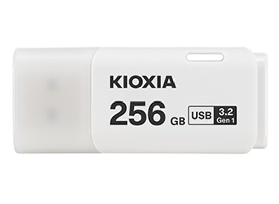 Kioxia TransMemory U301 LU301W256GG4 256 GB USB Flash Bellek - USB 3.2 Gen 1, Beyaz, NAND, 51 mm, 8 gr, USB Type-A