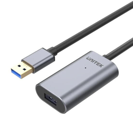 Unitek Y-3005 USB 3.0 Uzatma Kablosu 10 Metre - USB 3.0 Type-A Erkek, USB 3.0 Type-A Dişi, 3.5x1.35 mm DC Boyutu