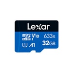 Lexar LMS0633032G-BNNNG 633x 32GB microSDHC Hafıza Kartı - UHS-I, 100 MB/s Okuma, Class 10, U1, A1, V10, SD Adaptörlü