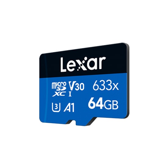 Lexar LMS0633064G-BNNNG 633x 64GB MicroSD Hafıza Kartı - UHS-I, 100 MB/s Okuma, Class 10, A1, V10, SD Adaptörlü