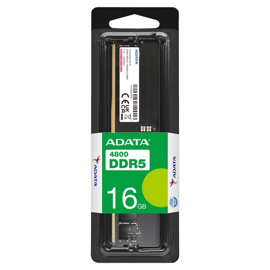 Adata AD5U480016G-B DDR5 UDIMM RAM - 16GB, 4800MHz, 288 Pin DIMM, PC Kullanımı, Soğutucusuz, 24 Ay Garanti