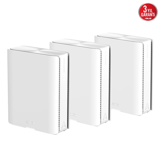 Asus ZenWiFi BQ16-3P Access Point Router - BE25000 Wi-Fi 7 Quad Band Kablosuz Mesh Sistemi, Beyaz Üçlü Paket