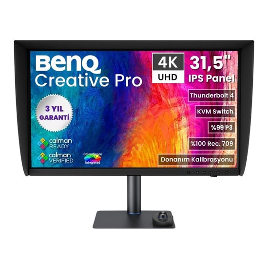 BenQ PV3250U 31.5" 4K IPS Monitör - 120Hz, 5ms, 3840x2160, 16:9, USB-C, 450 cd/m, 1.07 Milyar Renk
