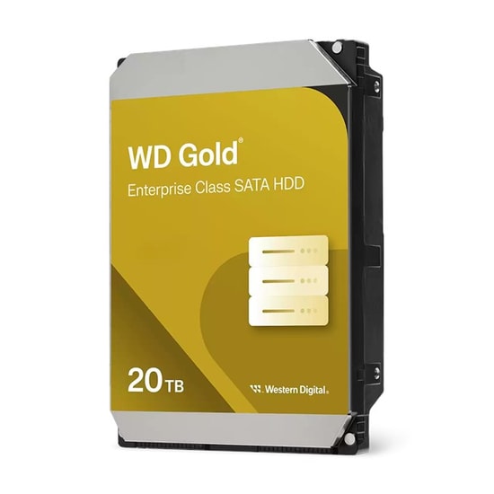 WD WD203KRYZ Gold Enterprise 20TB 3.5" Kurumsal SATA HDD - 7200RPM, 512MB Önbellek, SATA3, 285MB/s Sıralı Okuma