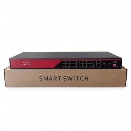 Ezcool EZ-16PSX-SFP 16 Port Gigabit Yönetilemez PoE Switch - 16xFE PoE, 2xGE, 2xSFP, 240W Toplam PoE Bütçesi