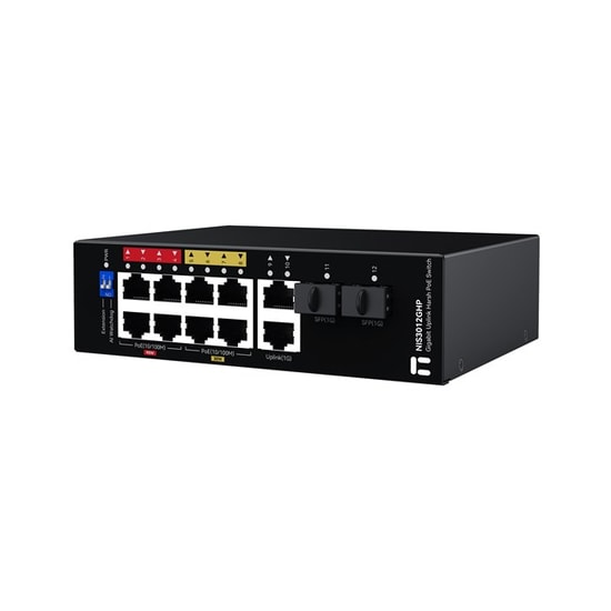 Stonet NIS3012GHP Yönetilemez Desktop PoE Switch - 10 Port, 8xPoE+, 96W, 2xSFP Gigabit, 10/100Mbps Ethernet, IEEE 802.3