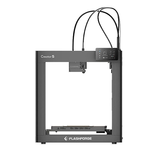 FlashForge Creator 5 3D Yazıcı (CREATOR-5) - FDM, 256x256x256 mm Baskı Hacmi, 300 mm/sn Hız, Çift Nozul, Isıtmalı Tabla