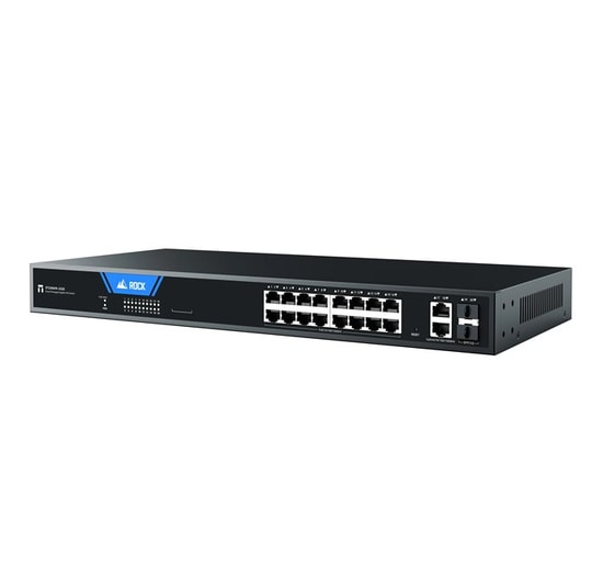 Stonet ST220GPR-2G2S-225W Gigabit PoE Switch - 16xPoE+, 2xGigabit Uplink, 2xSFP, Rackmount, Yönetilebilir