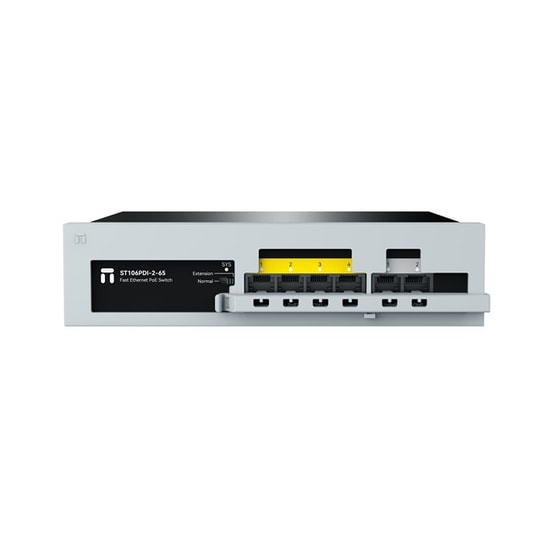 Stonet ST106GPDI-2G-65 Gigabit PoE Switch - 6 Port, 4xPoE+, 65W, Çelik Kasa, 2x Uplink, Yönetilemez, Emniyet Kilitli