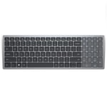 Dell KB740 Kablosuz Klavye (580-AKOX) - İngilizce Q Düzen, Bluetooth, USB Alıcı, Çoklu Cihaz Bağlantısı, Gri