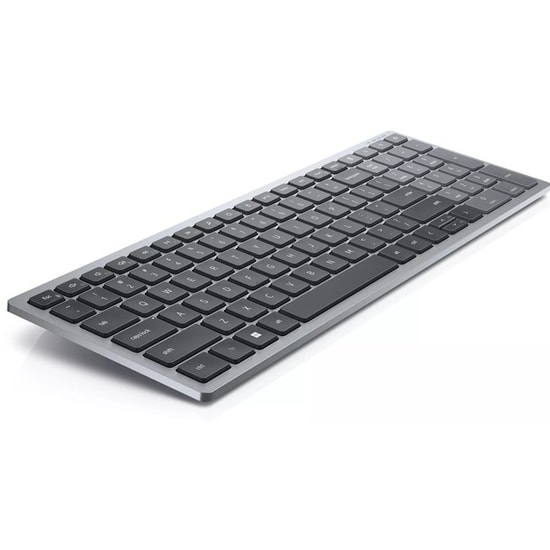 Dell KB740 Kablosuz Klavye (580-AKOX) - İngilizce Q Düzen, Bluetooth, USB Alıcı, Çoklu Cihaz Bağlantısı, Gri