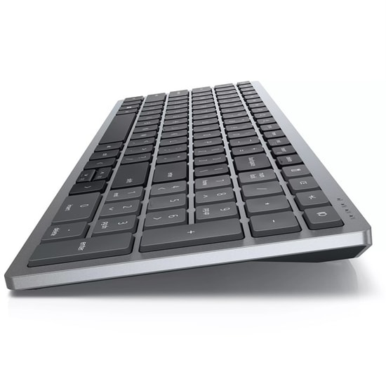 Dell KB740 Kablosuz Klavye (580-AKOX) - İngilizce Q Düzen, Bluetooth, USB Alıcı, Çoklu Cihaz Bağlantısı, Gri
