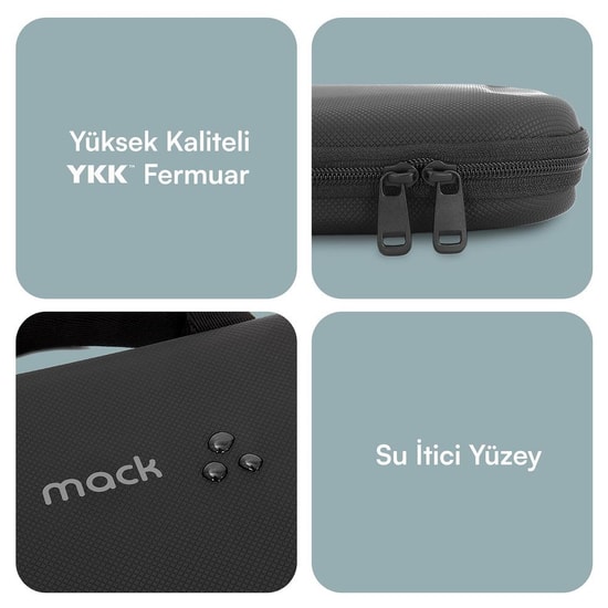 Mack MCE-1403-14-SIYAH Zone X Sert Yapılı 14 İnç Tablet Çantası - Darbe Korumalı, Siyah Renkli Koruyucu Çanta
