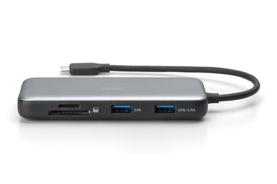 Digitus DA-70914 Type-C 7 Port Docking Station - 1x HDMI, 2x USB 3.2 Gen 2, RJ45, SD/MicroSD, USB-C PD, HDR10+