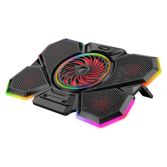 Rampage S47 COOLFLOW Notebook Soğutucu Stand (COOLFLOWS47) - 7 Kademeli Yükseklik Ayarı, 5 Kırmızı LED Fanlı