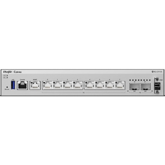 Ruijie RG-CF10S Cybrey Firewall Cihazı - VPN Desteği, Kablosuz Özelliği Yok, Disk Yok, 1 Yıl Lisans Dahil