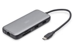 Digitus DA-70915 Type-C 8 Port Docking Station - 2x HDMI, 2x USB-A 3.2 Gen 1, RJ45, SD/MicroSD, USB-C PD
