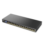 Zyxel GS1100-16EPS Switch (EU0101F) - 16 Port, 10/100/1000 Mbps, Yönetilemez, 1000Mbps Fiber Uplink, Sabit Portlu