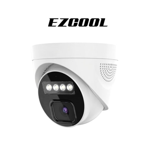 Ezcool EZ-1045IPS 5MP 2.8mm Hibrit PoE Sesli IP Dome Güvenlik Kamerası - 30 Metre Gece Görüşü, Mikrofonlu
