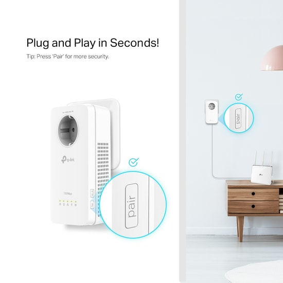 TP-Link TL-WPA8631P-KIT Powerline Adaptör Kiti - AV1300, AC1200 Wi-Fi, 3 Gigabit Ethernet Portu, 300 m Kapsama