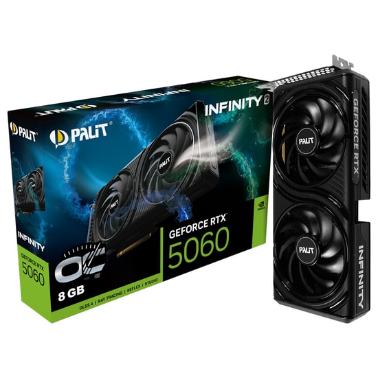 Palit RTX 5060 Infinity 2 OC V1 8GB GDDR7 Ekran Kartı (NE75060V19P1-GB2051L) - 128 Bit Bellek, 3x DP, HDMI Çıkışı