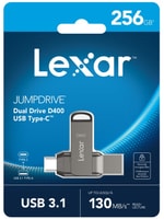 Lexar D400 LJDD400256G-BNQNG 256 GB Çift Taraflı USB Bellek - USB 3.1 Type-C ve Type-A, 130 MB/s Okuma Hızı