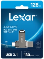 Lexar D400 128GB LJDD400128G-BNQNG Dual Type-C Type-A USB Bellek - Çift Taraflı, 130 MB/s Okuma, Anahtarlık Deliği