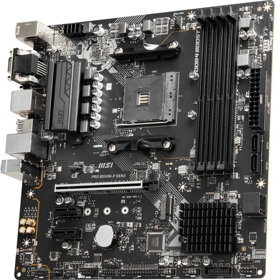 MSI PRO B550M-P AM4 DDR4 Anakart - AMD B550, 4400MHz (OC), HDMI, DP, VGA, 2x M.2, USB 5Gbps, Micro ATX Yapısı