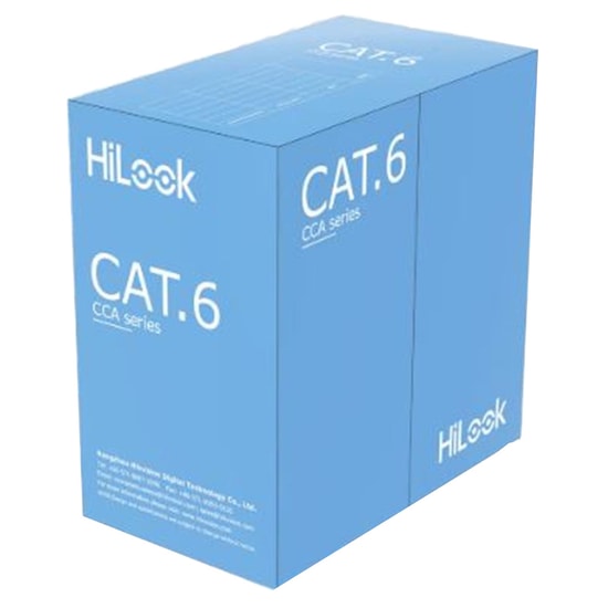 HiLook NC-1LN6UU-CCA-M CAT6 Beyaz 305 Metre Bakır Kaplama Network Kablosu - CCA, U/UTP, 23AWG, 0.57mm, HDPE PVC, 250MHz
