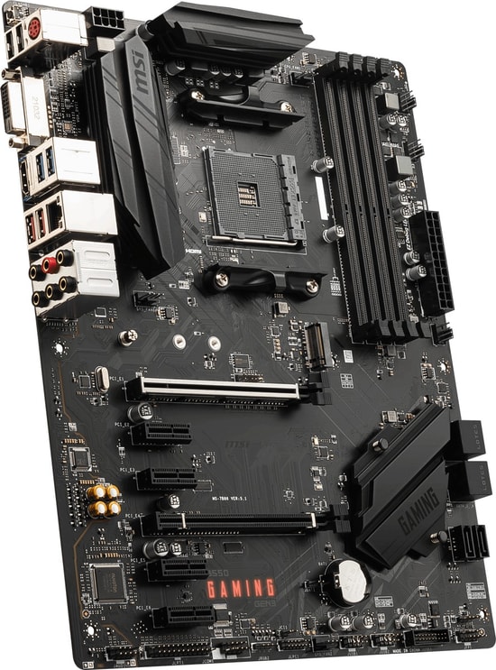 MSI B550 Gaming AM4 DDR4 AMD Anakart - 4800(OC), HDMI, DP, 2x M.2, USB 10Gbps, 1G LAN, 128 GB, 4 RAM Yuvası, ATX
