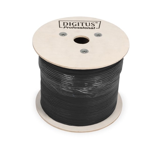 Digitus DK-1613-VH-5-OD Cat6 Siyah Outdoor Network Kablosu - U-UTP, 500m, AWG23, Eca, Yangına Dayanıklı