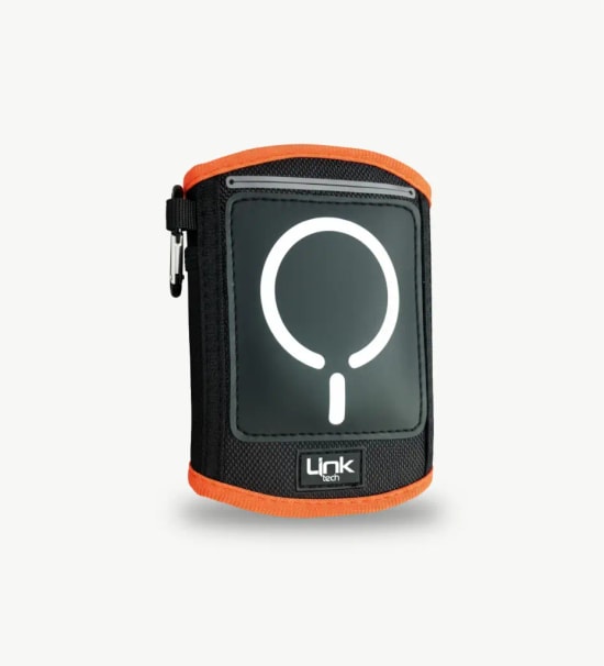 Linktech BH11 Turuncu Manyetik Fitness Su Şişesi Çantası Manyetik Telefon Tutucu - MagPro, 360 Dönebilir, Suya Dayanıklı