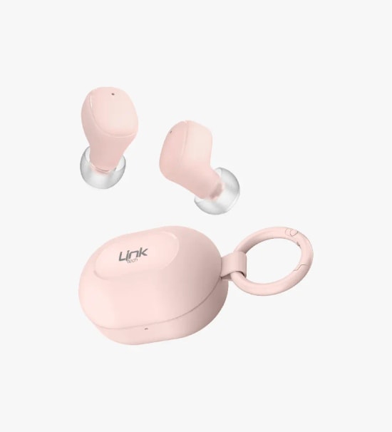 Linktech DOT7 Super Mini Pembe TWS Bluetooth Kulaklık - BT v6.0, 230mAh Pil, 14 Saat Müzik, HIFI Audio Bas, Type-C Şarj