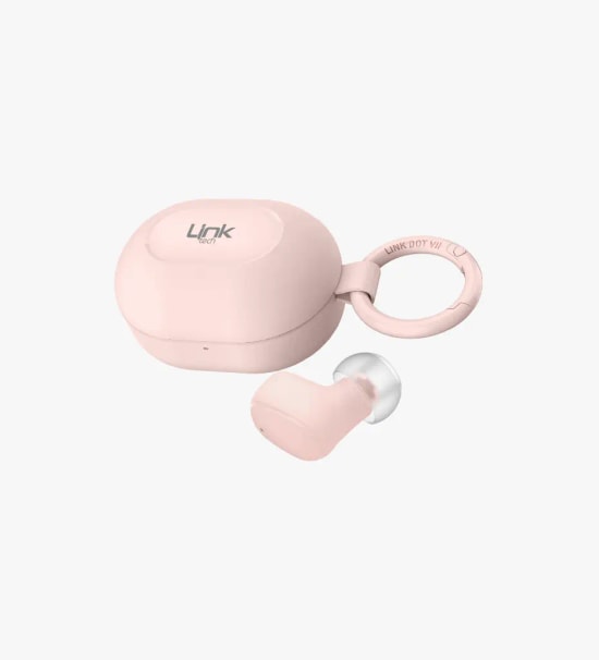 Linktech DOT7 Super Mini Pembe TWS Bluetooth Kulaklık - BT v6.0, 230mAh Pil, 14 Saat Müzik, HIFI Audio Bas, Type-C Şarj