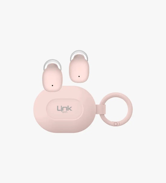 Linktech DOT7 Super Mini Pembe TWS Bluetooth Kulaklık - BT v6.0, 230mAh Pil, 14 Saat Müzik, HIFI Audio Bas, Type-C Şarj