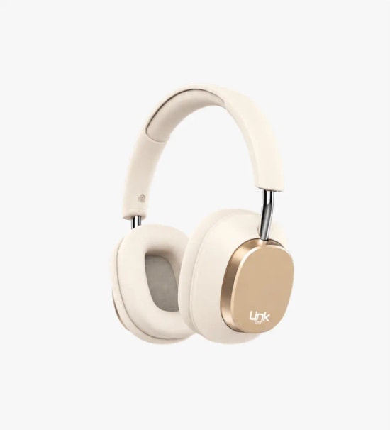 Linktech HP1 Ultra Hafif Krem Kulak Üstü Bluetooth Kulaklık - BT v6.0, 40mm Dinamik Sürücü, 300mAh Pil, 35 Saat Müzik