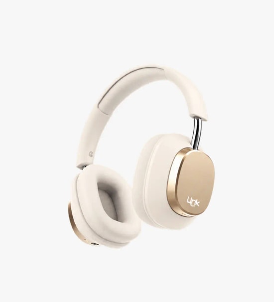 Linktech HP1 Ultra Hafif Krem Kulak Üstü Bluetooth Kulaklık - BT v6.0, 40mm Dinamik Sürücü, 300mAh Pil, 35 Saat Müzik