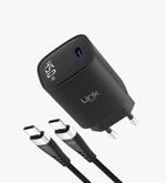 Linktech G857 Premium Tip-C Kablolu 45W USB-C Süper SI Şarj Adaptörü - PD 3.0, QC 4.0+, GaN3, Aşırı Akım Korumalı