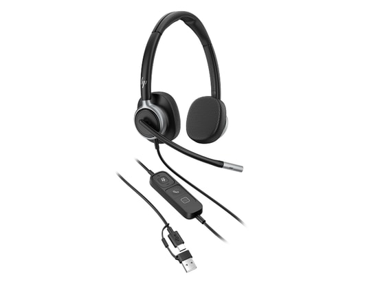 HP Poly Mission 625 USB Kablolu Kulaklık (C01C6AA) - Stereo Ses, Gürültü Engelleyici Mikrofon, 32 mm Sürücü