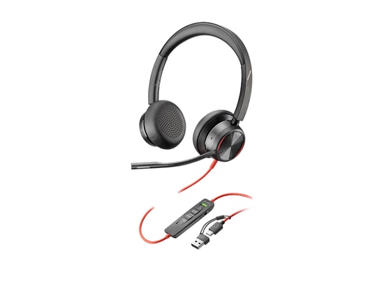 HP Poly Blackwire 8225 Stereo USB-C/A Kulaklık (8X223AA) - Siyah, Hibrit ANC, Acoustic Fence Mikrofon, 32 Ohm