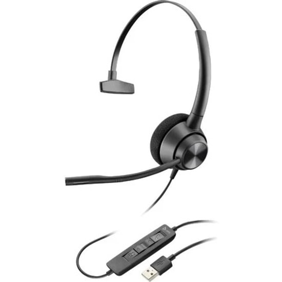 HP Poly EncorePro 310 Mono USB-A 767G1AA Tek Kulaklı Kulaklık - Mikrofonlu, 32 Ohm, 2190 mm Kablo, Siyah