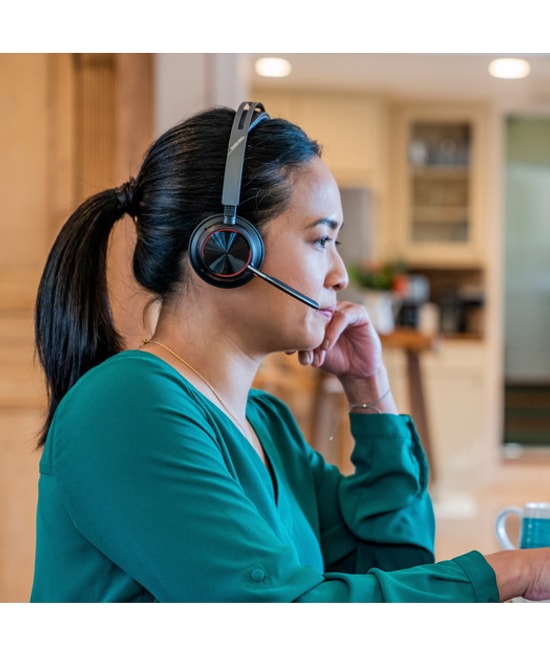 HP Poly Voyager Focus 2 9T9J4AA Kablosuz ANC Stereo Kulaklık - Microsoft Teams, Taşıma kılıfı, BT700, USB-C/A Adaptörü