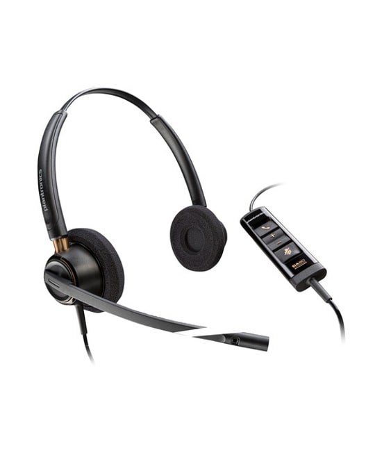HP Poly EncorePro 525 783R3AA Duo USB-A Stereo Çağrı Merkezi Kulaklığı - Mikrofonlu, Kablolu Bağlantı, Siyah