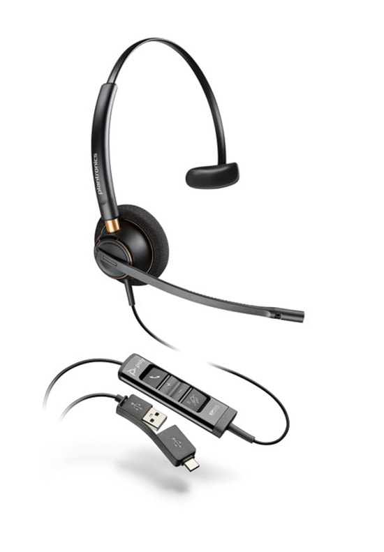 HP Poly EncorePro 525 783R3AA Duo USB-A Stereo Çağrı Merkezi Kulaklığı - Mikrofonlu, Kablolu Bağlantı, Siyah